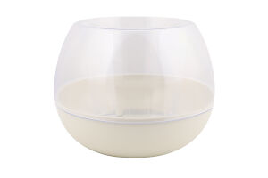 Горщик д/квітів Сфера біла троянда 14см Алеана