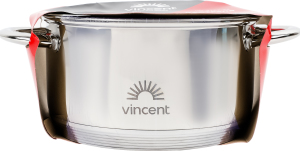 Каструля 4,5л з корозійностійкої сталі з кришкою артVC-3167-22 Вінсент