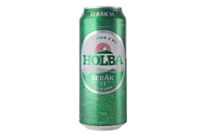 Пиво 0.5л 4.7% світле фільтроване пастеризоване Serak Holba з/б
