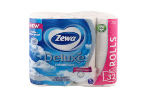 Папір туалетний Delicate Care Deluxe Zewa 32шт