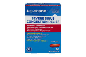 CareOne Severe Sinus Congestion Relief Softgels - 16 CT
