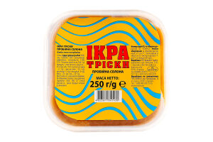 Икра трески пробойная соленая ТОВ Дальриба п/у 250г