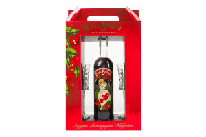 Набор Ликер 0.5л 17.5% + 2 бокала 150мл П'яна Вишня к/у