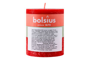 Свічка червона 8х6.8см №103668780341 Bolsius 1шт