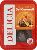 Печенье сдобное с соленой карамелью с арахисом DeliCarameli Delicia лоток 0.18кг