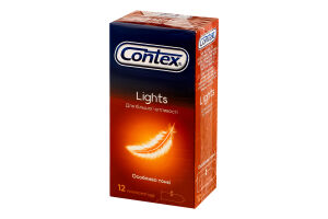 Презервативи латексні особливо тонкі з силіконовою змазкою Lights Contex 12шт