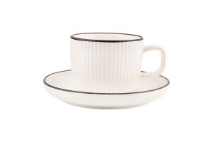 Чашка 220мл з блюдчем кераміка KYYW692