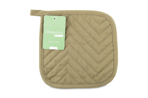 Прихватка Клітинка зелено-гірчична напівпанама 20*20см Homeline