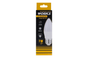 Лампа Work's LED Long-Life 2.0 C37 7W 65K E27