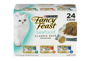 Purina Fancy Feast Cat Food Classic Pate Collection Seafood - 24 CT