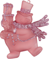 Підвіска новорічна Сніговик темна пудра 10*9см КМ