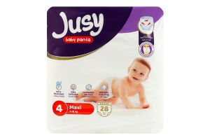 Трусики-подгузники для детей 7-18кг 4 Maxi Jusy 28шт