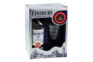 Набір Джин 0.7л 47% Platinum London Dry + 1 склянка Finsbury к/у