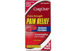CareOne Extra Strength Pain Relief Acetaminophen Tablets - 50 CT