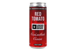 Пиво 0.33л 4.2% світле нефільтроване неосвітлене непастеризоване Red tomato Craft beer Underwood Brewery з/б