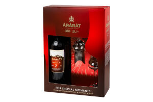 Набір подарунковий Бренді 0.7л 40% вірменський 7років Ani + 2 склянки Tulip Ararat 1шт