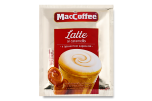 Напій кавовий розчинний з ароматом карамелі 3в1 Latte MacCoffee м/у 22г