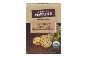 Back To Nature Organic Stoneground Wheat Crackers Rosemary Olive Oil