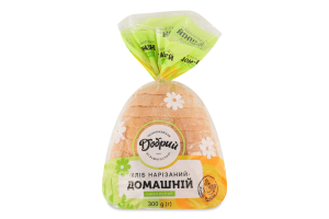 Хлеб половинка в нарезке пшеничный Домашний Добрий м/у 0.3кг