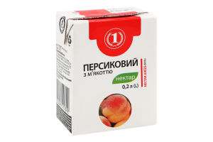Нектар с мякотью стерилизованный персиковый ТМ "1" т/п 0.2л