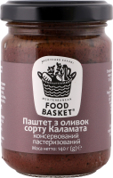 Паштет из оливок сорта Каламата консервированный пастеризованный Food Basket с/б 140г