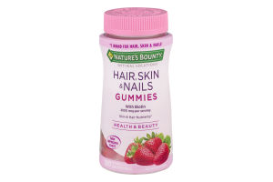 Nature's Bounty Hair, Skin & Nails Gummies With Biotin Strawberry Flavored - 80 CT