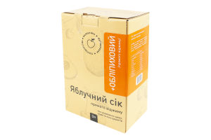 Сік прямого віджиму без додавання цукру пастеризований яблучно-обліпиховий Фермерське господарство Валентина к/у 3л
