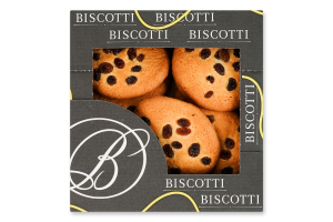 Печенье сдобное песочно-отсадное Американское с изюмом Biscotti к/у 0.215кг