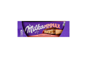 Шоколад молочний з начинкою зі смаком чізкейку, полуничною начинкою та печивом Mmmax Milka м/у 300г