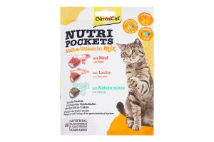 Крекеры с начинкой для кошек Malt&Vitamin Mix Nutri Pockets GimCat д/п 150г
