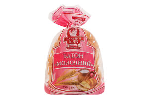 Батон половинка в нарізці Молочний Славний хліб м/у 250г