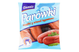 Сардельки варені із м'яса птиці Класичні Parowki 1с кг