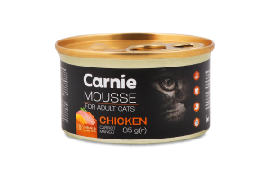Корм д/дорослих котів Мус з куркою манго морквою та желе 85г ж/б Carnie