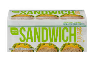 Smart Sense Sandwich Bags - 100 CT
