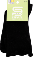 Шкарпетки Premier socks вис рубчик рюш чорн р20-22