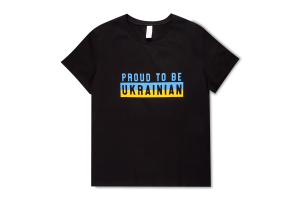 Футболка жін Roksana 1359 Proud to be Ukr чорн XL