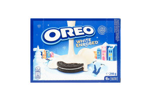Печенье с какао и начинкой с ванильным вкусом покрытое глазурью Oreo к/у 246г