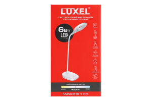 LED-світильник LUXEL настільний 6W (білий)+USB,нічник 98*420mm(TL-04W)Арт.TL-04W