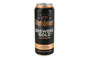 Пиво 500мл 5.2% нефильтрованное пастеризованное Brewers Gold Warsteiner ж/б