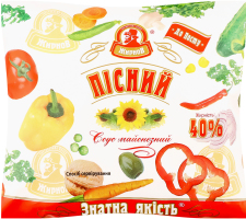 Соус майонезний Пісний 40% 330г п/е ЖирноВ