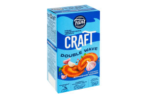 Грінки пшенично-житні хвилясті Домашній часник Double wave Craft Flint к/у 70г