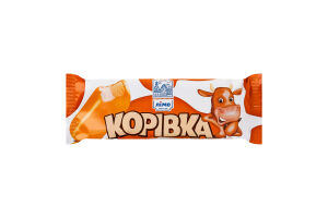 Мороженое 10% двухслойное с ароматом бискоттино и топленого молока в кондитерской молочной глазури Коровка Лімо м/у 65г
