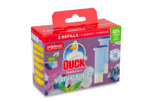 Очиститель унитаза гелевый в сменном блоке Виртуальный фиолет Диски чистоты Duck 2х36мл