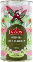 Чай зелений байховий листовий з полуницею та ароматом ківі Gourmet Hyson тубус 100г