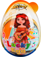Яйцо пластиковое для девочки с конфетами и сюрпризом Lucky egg Wooow п/у 80г в ассорт