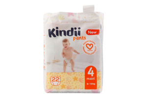 Трусики-підгузники для дітей 9-15кг 4 Maxi Pants Kindii 22шт