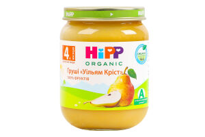 Пюре фруктовое для детей от 4мес пастеризованное Груши Уильям Крист Organic Hipp с/б 125г