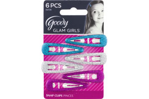 Goody Glitter Snap Clips - 6 CT