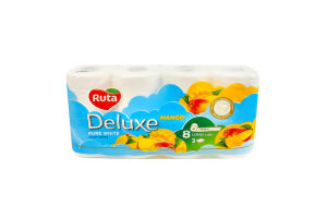 Папір туалетний 3-х шаровий 160 листів Mango Pure white Deluxe Golden line Ruta 8шт