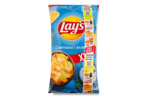 Чипси картопляні Сметана і зелень Lay's м/у 170г
